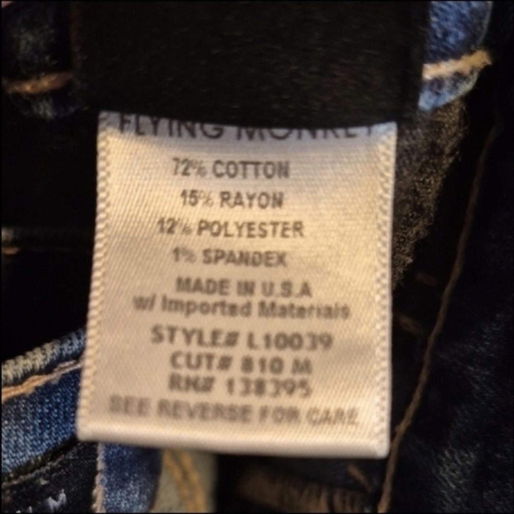 Flying Monkey Light Blue Distressed Cropped - Picture 6 of 10